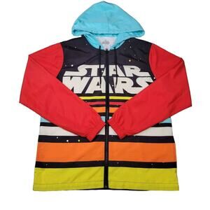 Disney Parks Star Wars Retro Hooded Hoodie Windbreaker Jacket Small